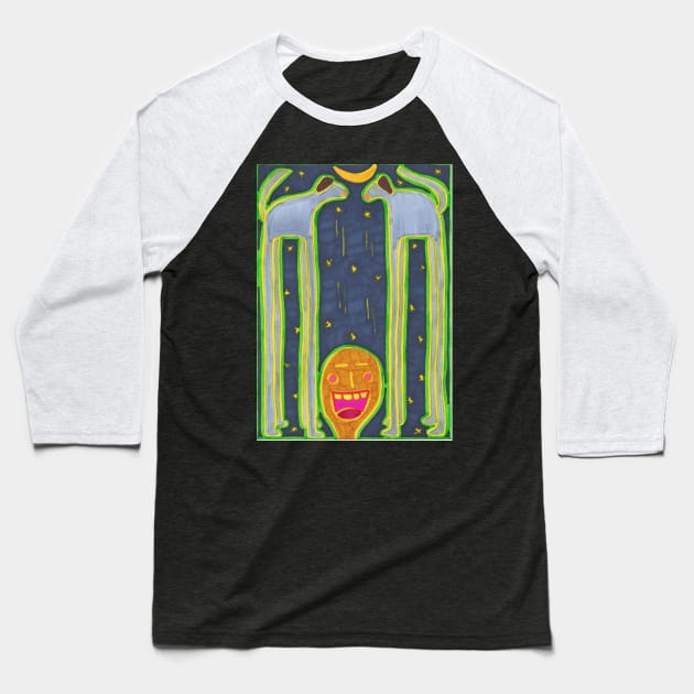 Tall Dogs In Space Make Me Happy Baseball T-Shirt by JaySnellingArt